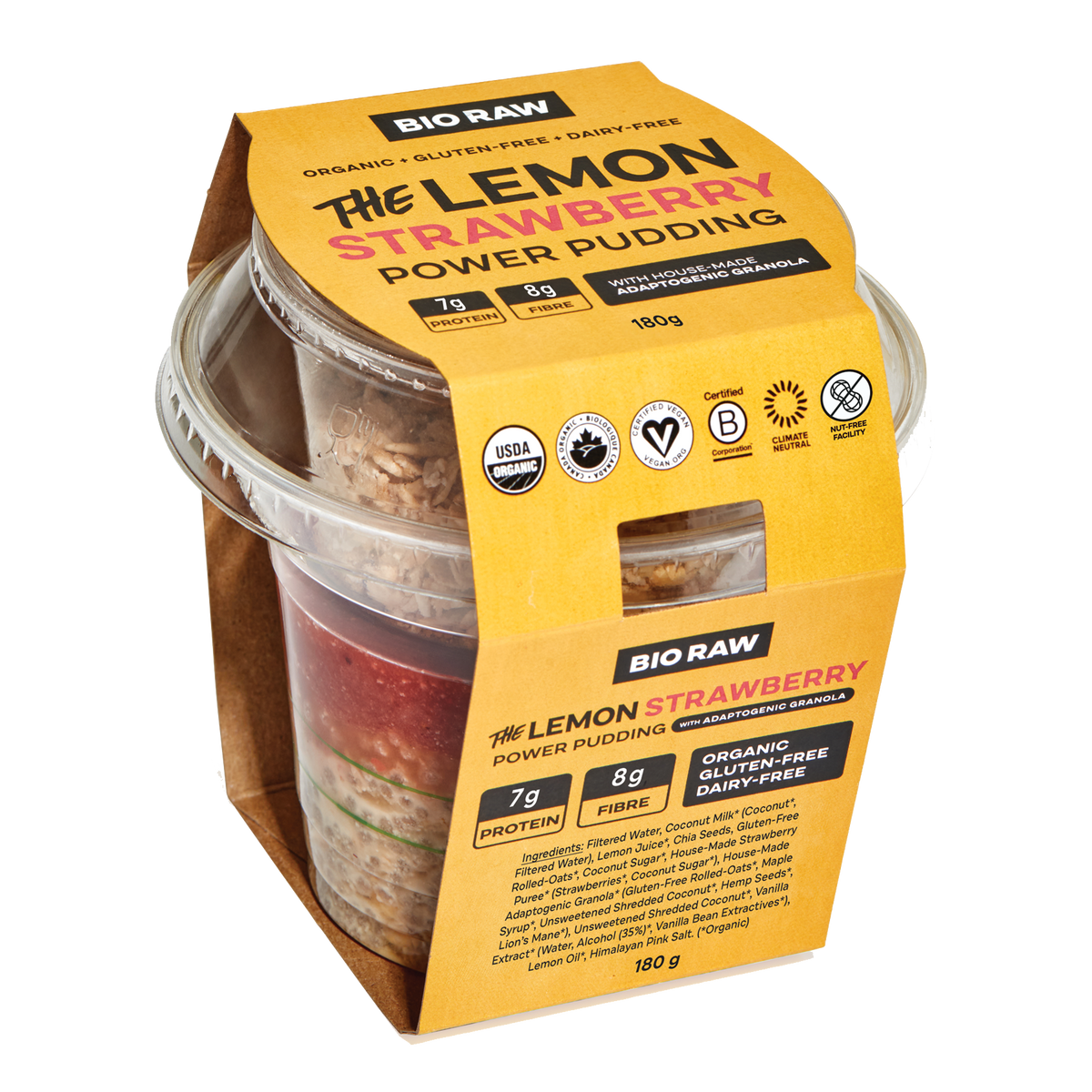 The Lemon Strawberry POWER PUDDING BIO RAW