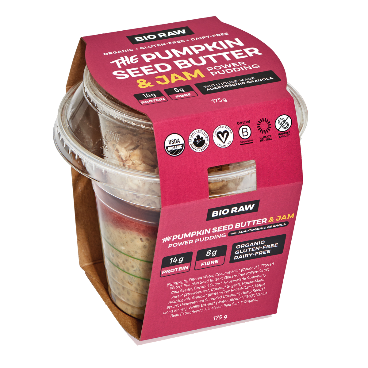 The Pumpkin Seed Butter and Jam POWER PUDDING BIO RAW